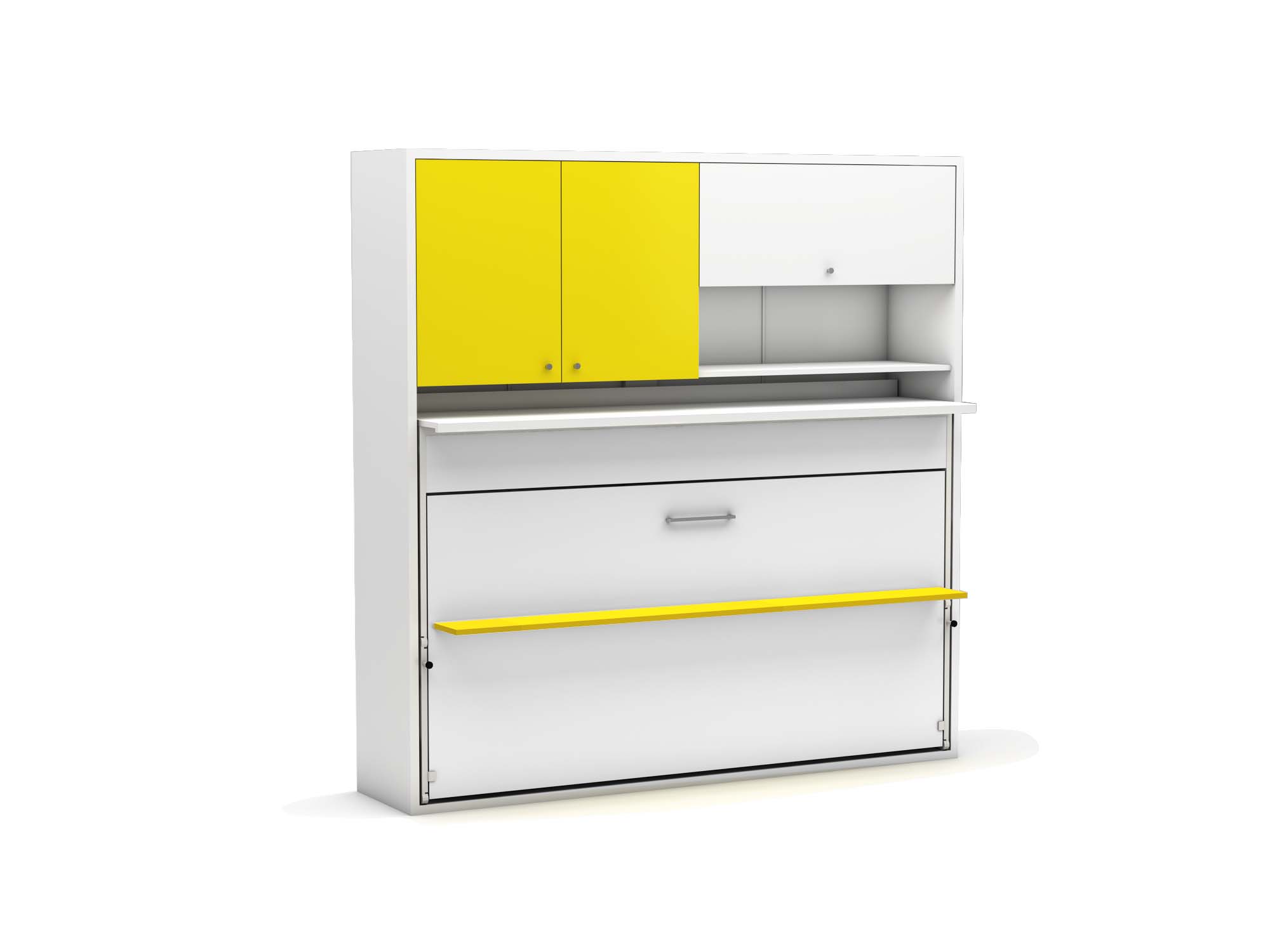 Tweepersoons bedkast Nitro geel