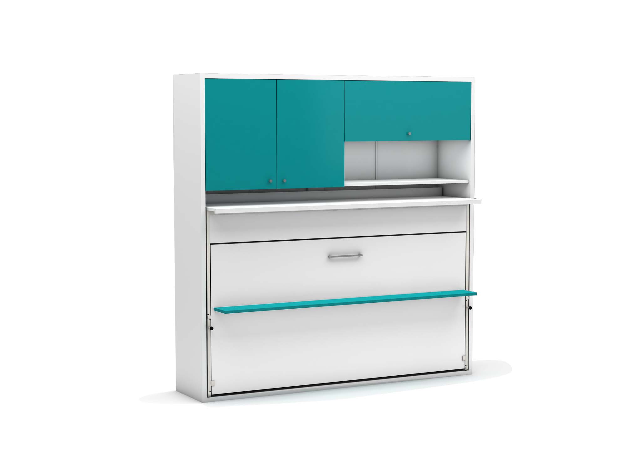 Tweepersoons bedkast Nitro turquoise